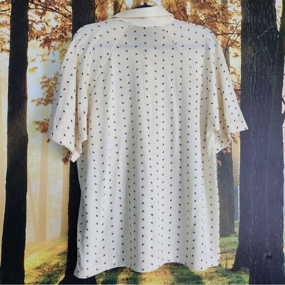 London Fog Mens Polo Shirt Yellow w/ Triangles Size XL Polyester Blend - Picture 7 of 7